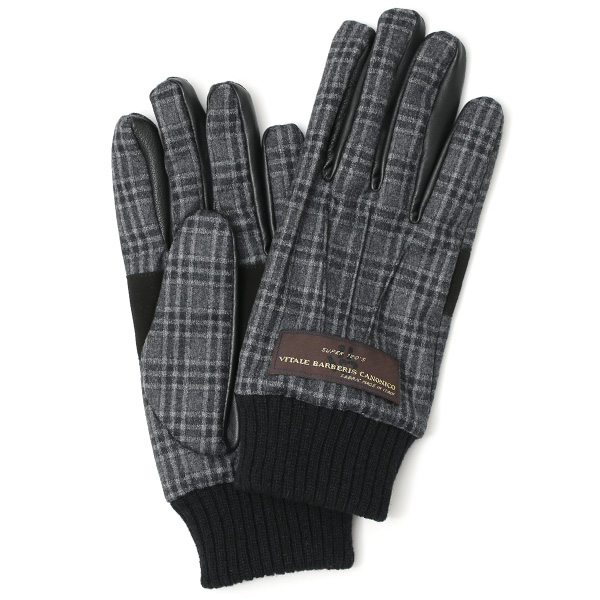 KURODA(クロダ) カノニコ社製ウール生地 手袋 グレー/チェック