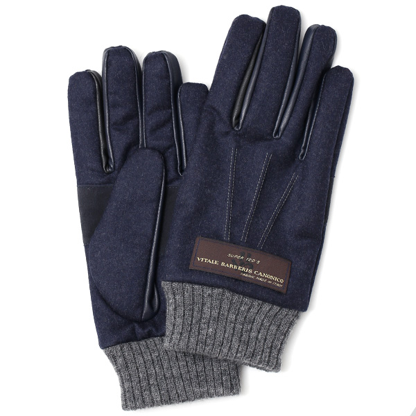 KURODA(クロダ) カノニコ社製ウール生地 手袋 ネイビー