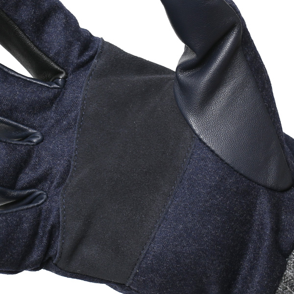  手袋 メンズ レザー 本革 スマホ対応 ブルー ネイビー 青色 スマートフォン対応 タッチパネル対応 操作 可能 羊革(ラムスキン) ゴートスエード(ヤギ革) グローブ おしゃれ 可愛い 人気 ブランド てぶくろ KURODA(クロダ)