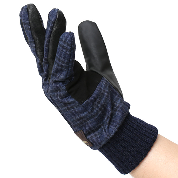  手袋 メンズ レザー 本革 スマホ対応 ブルー ネイビー 青色 スマートフォン対応 タッチパネル対応 操作 可能 羊革(ラムスキン) ゴートスエード(ヤギ革) グローブ おしゃれ 可愛い 人気 ブランド てぶくろ KURODA(クロダ)