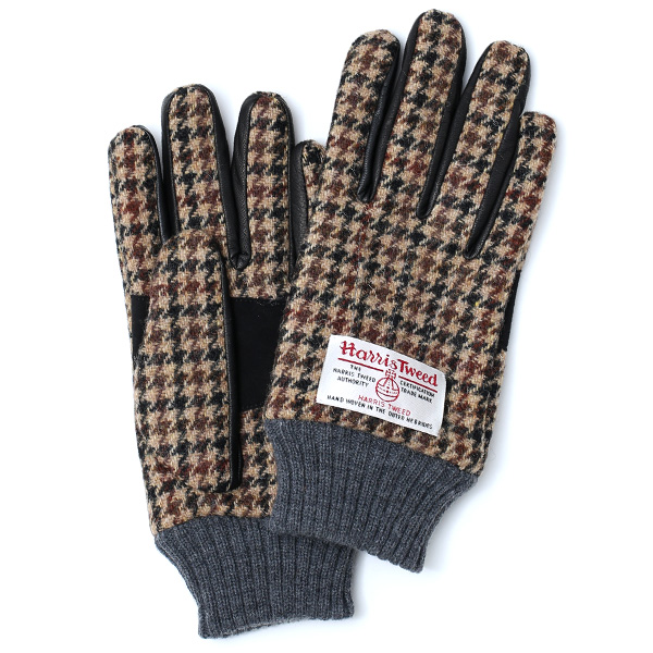 KURODA(クロダ) ハリスツイード 羊革(ラムスキン) 手袋 ブラウン