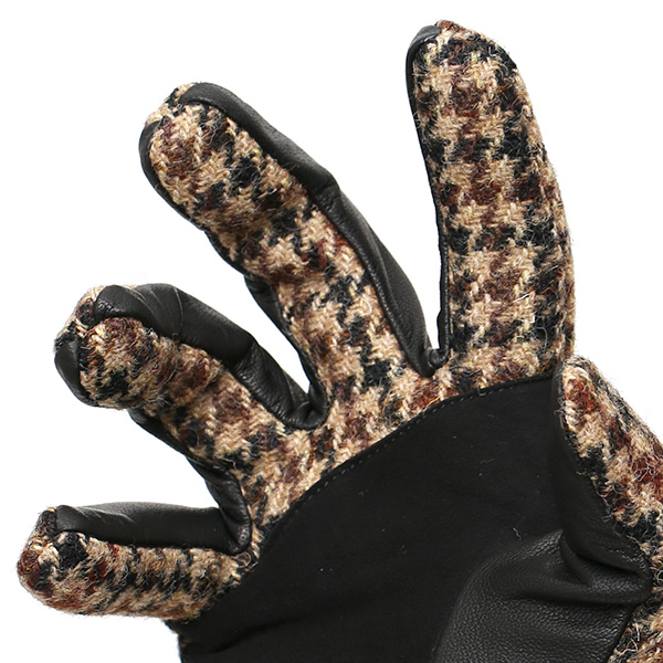  Harris Tweed(ハリスツイード)×日本の手袋専門ブランド「KURODA(クロダ)」 本革/スマホ対応 ブラウン 茶 茶色 メンズ レザー グローブ スマートフォン対応 タッチパネル対応 操作 可能 羊革(ラムスキン)