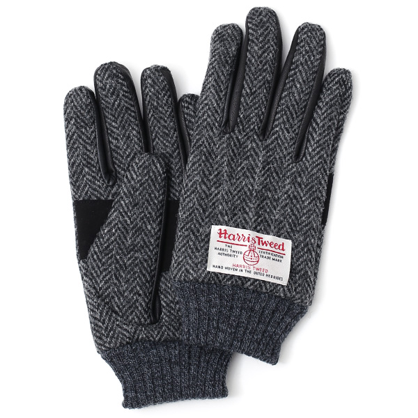 KURODA(クロダ) ハリスツイード 羊革(ラムスキン) 手袋 グレー