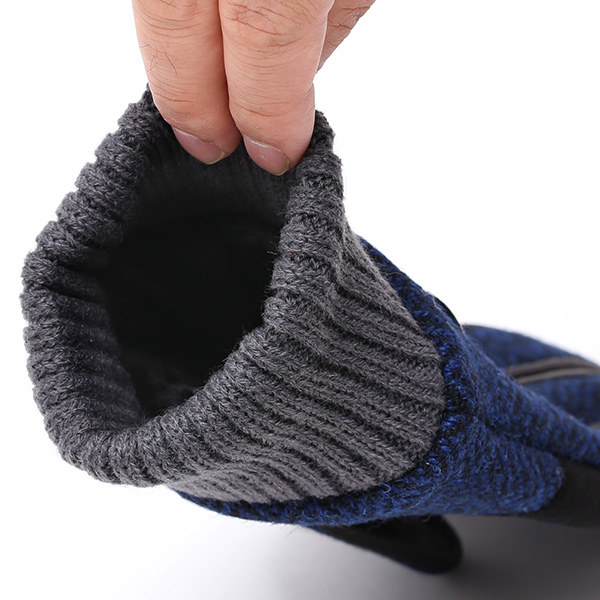  Harris Tweed(ハリスツイード)×日本の手袋専門ブランド「KURODA(クロダ)」 本革/スマホ対応 ブルー ネイビー 青色 メンズ レザー グローブ スマートフォン対応 タッチパネル対応 操作 可能 羊革(ラムスキン)