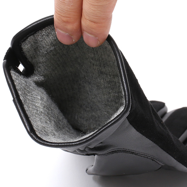  KURODA(クロダ) 革手袋 日本製 ブランド メンズ スマホ対応 本革 カシミヤ混裏地 ブラック 黒 黒色 レザー スエード スウェード グローブ 男性 男 プレゼント クリスマス ギフト 30代 40代 50代 おしゃれ 高級 大人 皮 てぶくろ 日本