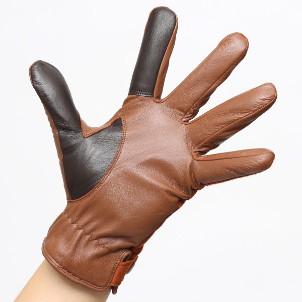 KURODA(クロダ) 革手袋 日本製 ブランド メンズ スマホ対応 本革 カシミヤ混裏地 キャメル ブラウン 茶 茶色 レザー スエード スウェード グローブ 男性 男 プレゼント クリスマス ギフト 30代 40代 50代 おしゃれ 高級 大人 皮 てぶくろ 日本