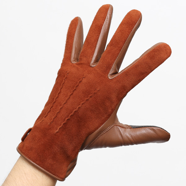 KURODA(クロダ) 革手袋 日本製 ブランド メンズ スマホ対応 本革 カシミヤ混裏地 キャメル ブラウン 茶 茶色 レザー スエード スウェード グローブ 男性 男 プレゼント クリスマス ギフト 30代 40代 50代 おしゃれ 高級 大人 皮 てぶくろ 日本