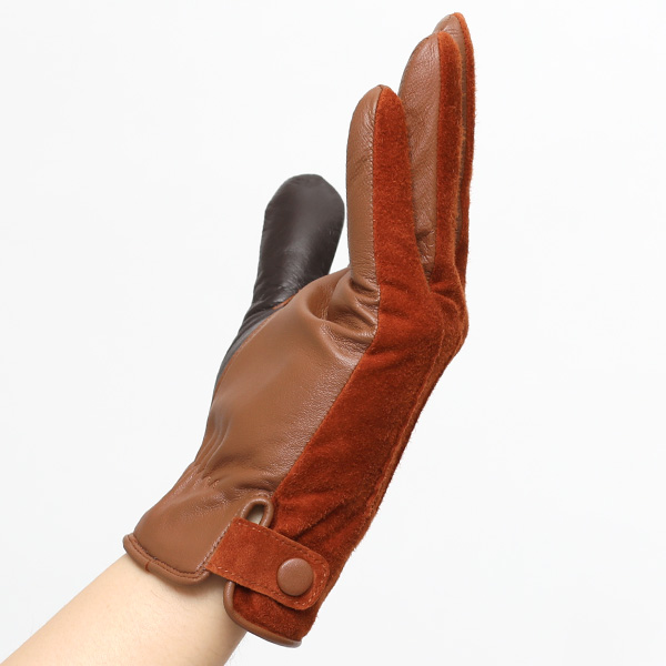 KURODA(クロダ) 革手袋 日本製 ブランド メンズ スマホ対応 本革 カシミヤ混裏地 キャメル ブラウン 茶 茶色 レザー スエード スウェード グローブ 男性 男 プレゼント クリスマス ギフト 30代 40代 50代 おしゃれ 高級 大人 皮 てぶくろ 日本