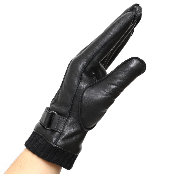  手袋 メンズ 本革 レザー カシミヤ混裏地 ブランド スマホ対応 ブラック 黒 黒色 男性 男 プレゼント クリスマス ギフト 贈り物 おしゃれ 高級 大人 タッチパネル スマートフォン対応 操作 可能 KURODA(クロダ)