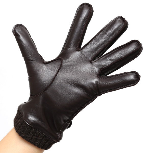 手袋 メンズ 本革 レザー カシミヤ混裏地 ブランド スマホ対応 ダークブラウン ブラウン 茶 茶色 男性 男 プレゼント クリスマス ギフト 贈り物 おしゃれ 高級 大人 タッチパネル スマートフォン対応 操作 可能 KURODA(クロダ)