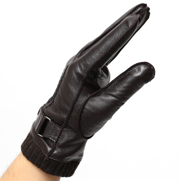 手袋 メンズ 本革 レザー カシミヤ混裏地 ブランド スマホ対応 ダークブラウン ブラウン 茶 茶色 男性 男 プレゼント クリスマス ギフト 贈り物 おしゃれ 高級 大人 タッチパネル スマートフォン対応 操作 可能 KURODA(クロダ)