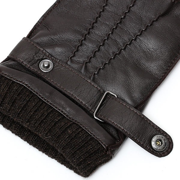 手袋 メンズ 本革 レザー カシミヤ混裏地 ブランド スマホ対応 ダークブラウン ブラウン 茶 茶色 男性 男 プレゼント クリスマス ギフト 贈り物 おしゃれ 高級 大人 タッチパネル スマートフォン対応 操作 可能 KURODA(クロダ)