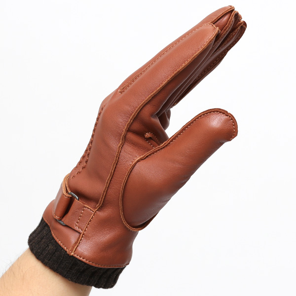  手袋 メンズ 本革 レザー カシミヤ混裏地 ブランド スマホ対応 キャメル ブラウン 茶 茶色 男性 男 プレゼント クリスマス ギフト 贈り物 おしゃれ 高級 大人 タッチパネル スマートフォン対応 操作 可能 KURODA(クロダ)
