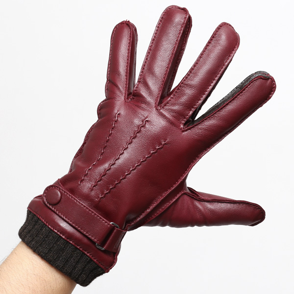  手袋 メンズ 本革 レザー カシミヤ混裏地 ブランド スマホ対応 ワイン レッド ワイン 赤色 男性 男 プレゼント クリスマス ギフト 贈り物 おしゃれ 高級 大人 タッチパネル スマートフォン対応 操作 可能 KURODA(クロダ)