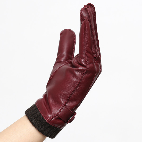  手袋 メンズ 本革 レザー カシミヤ混裏地 ブランド スマホ対応 ワイン レッド ワイン 赤色 男性 男 プレゼント クリスマス ギフト 贈り物 おしゃれ 高級 大人 タッチパネル スマートフォン対応 操作 可能 KURODA(クロダ)