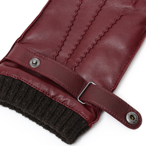  手袋 メンズ 本革 レザー カシミヤ混裏地 ブランド スマホ対応 ワイン レッド ワイン 赤色 男性 男 プレゼント クリスマス ギフト 贈り物 おしゃれ 高級 大人 タッチパネル スマートフォン対応 操作 可能 KURODA(クロダ)