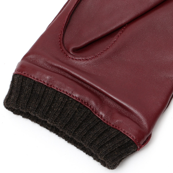  手袋 メンズ 本革 レザー カシミヤ混裏地 ブランド スマホ対応 ワイン レッド ワイン 赤色 男性 男 プレゼント クリスマス ギフト 贈り物 おしゃれ 高級 大人 タッチパネル スマートフォン対応 操作 可能 KURODA(クロダ)