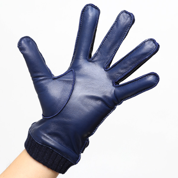  手袋 メンズ 本革 レザー カシミヤ混裏地 ブランド スマホ対応 ブルー ネイビー 青色 男性 男 プレゼント クリスマス ギフト 贈り物 おしゃれ 高級 大人 タッチパネル スマートフォン対応 操作 可能 KURODA(クロダ)