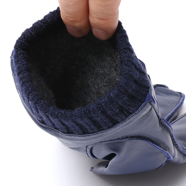  手袋 メンズ 本革 レザー カシミヤ混裏地 ブランド スマホ対応 ブルー ネイビー 青色 男性 男 プレゼント クリスマス ギフト 贈り物 おしゃれ 高級 大人 タッチパネル スマートフォン対応 操作 可能 KURODA(クロダ)