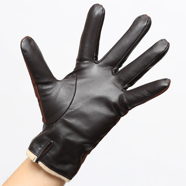  【スマホ対応】 KURODA(クロダ) 革手袋 メンズ 本革 カシミヤ混裏地 ブラウン 茶 茶色 ビジネス フォーマル カジュアル 高級 ブランド 大人 オシャレ カシミア混 ヤギ革 プレゼント クリスマス ギフト