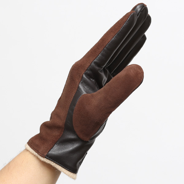  【スマホ対応】 KURODA(クロダ) 革手袋 メンズ 本革 カシミヤ混裏地 ブラウン 茶 茶色 ビジネス フォーマル カジュアル 高級 ブランド 大人 オシャレ カシミア混 ヤギ革 プレゼント クリスマス ギフト