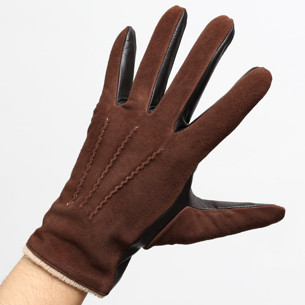  【スマホ対応】 KURODA(クロダ) 革手袋 メンズ 本革 カシミヤ混裏地 ブラウン 茶 茶色 ビジネス フォーマル カジュアル 高級 ブランド 大人 オシャレ カシミア混 ヤギ革 プレゼント クリスマス ギフト