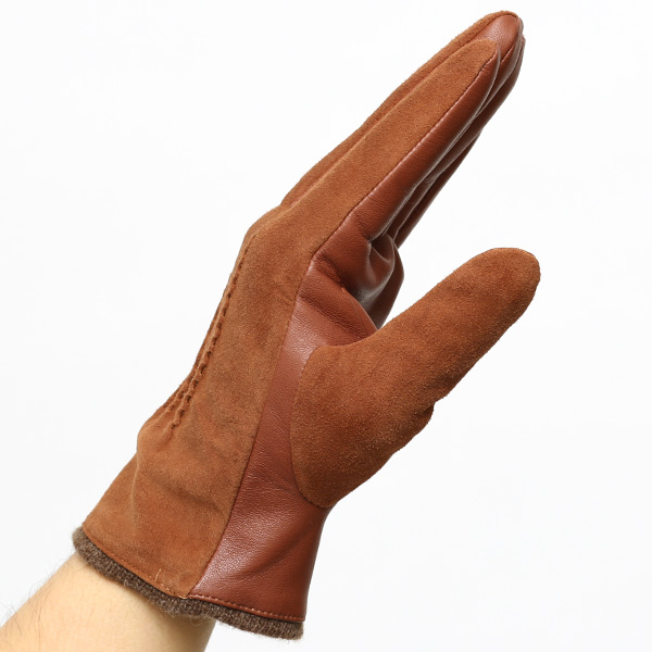  【スマホ対応】 KURODA(クロダ) 革手袋 メンズ 本革 カシミヤ混裏地 キャメル ブラウン 茶 茶色 ビジネス フォーマル カジュアル 高級 ブランド 大人 オシャレ カシミア混 ヤギ革 プレゼント クリスマス ギフト