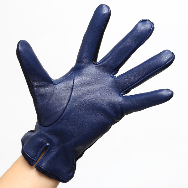  【スマホ対応】 KURODA(クロダ) 革手袋 メンズ 本革 カシミヤ混裏地 ブルー ネイビー 青色 ビジネス フォーマル カジュアル 高級 ブランド 大人 オシャレ カシミア混 ヤギ革 プレゼント クリスマス ギフト