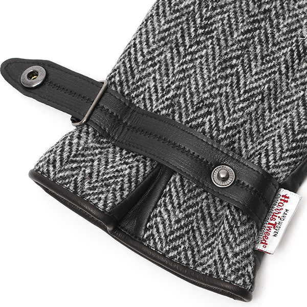  ハリスツイード(Harris Tweed) 日本製 手袋 メンズ 本革 レザー スマートフォン対応 スマホ グレー グレイ 灰色 ウール 手袋 グローブ タッチパネル 操作可能 プレゼント クリスマス ギフト ブランド化粧箱付き KURODA(クロダ)