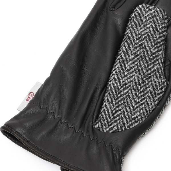  ハリスツイード(Harris Tweed) 日本製 手袋 メンズ 本革 レザー スマートフォン対応 スマホ グレー グレイ 灰色 ウール 手袋 グローブ タッチパネル 操作可能 プレゼント クリスマス ギフト ブランド化粧箱付き KURODA(クロダ)