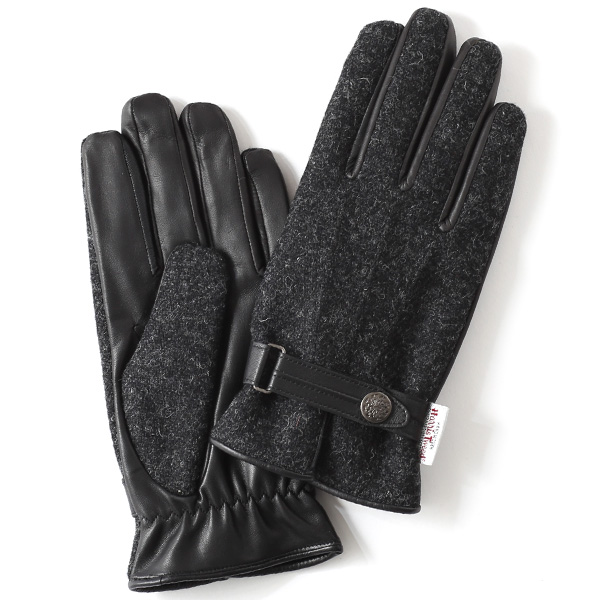 KURODA(クロダ) ハリスツイード 羊革 メンズ 手袋 チャコール