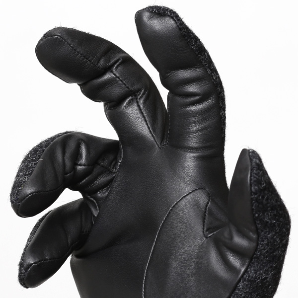  ハリスツイード(Harris Tweed) 日本製 手袋 メンズ 本革 レザー スマートフォン対応 スマホ グレー グレイ 灰色 ウール 手袋 グローブ タッチパネル 操作可能 プレゼント クリスマス ギフト ブランド化粧箱付き KURODA(クロダ)