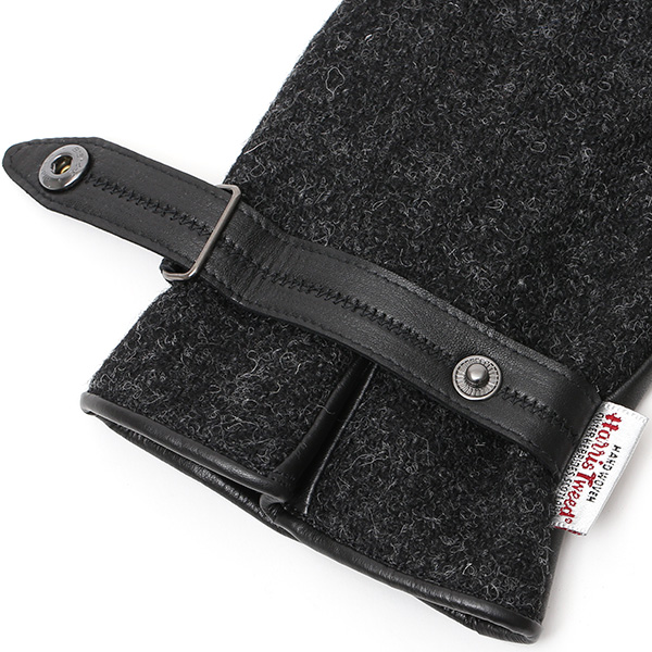  ハリスツイード(Harris Tweed) 日本製 手袋 メンズ 本革 レザー スマートフォン対応 スマホ グレー グレイ 灰色 ウール 手袋 グローブ タッチパネル 操作可能 プレゼント クリスマス ギフト ブランド化粧箱付き KURODA(クロダ)
