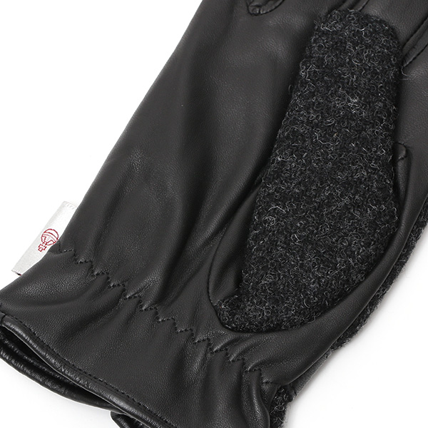  ハリスツイード(Harris Tweed) 日本製 手袋 メンズ 本革 レザー スマートフォン対応 スマホ グレー グレイ 灰色 ウール 手袋 グローブ タッチパネル 操作可能 プレゼント クリスマス ギフト ブランド化粧箱付き KURODA(クロダ)