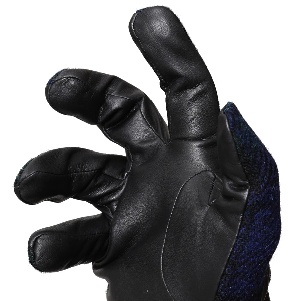  ハリスツイード(Harris Tweed) 日本製 手袋 メンズ 本革 レザー スマートフォン対応 スマホ ブルー ネイビー 青色 ウール 手袋 グローブ タッチパネル 操作可能 プレゼント クリスマス ギフト ブランド化粧箱付き KURODA(クロダ)