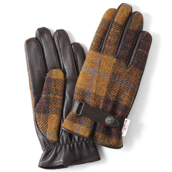 KURODA(クロダ) ハリスツイード 羊革 メンズ 手袋 イエロー