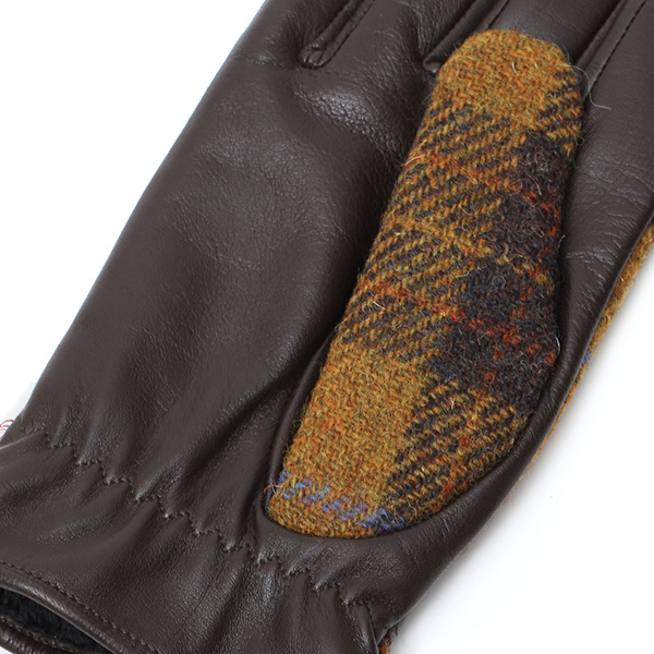  ハリスツイード(Harris Tweed) 日本製 手袋 メンズ 本革 レザー スマートフォン対応 スマホ イエロー 黄色 ウール 手袋 グローブ タッチパネル 操作可能 プレゼント クリスマス ギフト ブランド化粧箱付き KURODA(クロダ)
