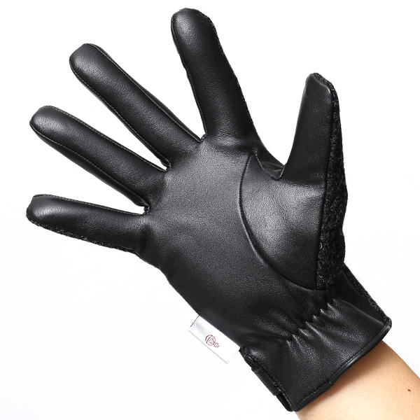  ハリスツイード 手袋 メンズ 日本製 本革 スマホ操作可能 グレー グレイ 灰色 スマートフォン対応 ウール レザー グローブ タッチパネル プレゼント クリスマス ギフト ブランド化粧箱付き KURODA(クロダ)