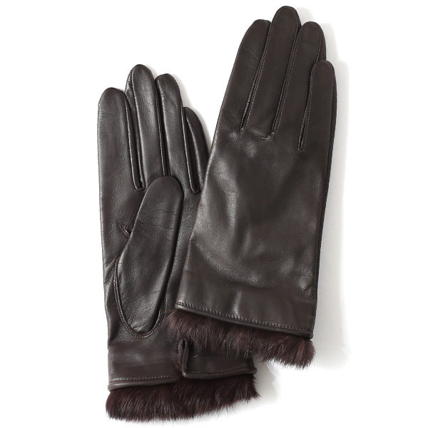 KURODA(クロダ) 羊革 レディース 手袋 ダークブラウン