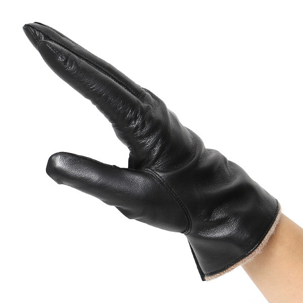  KURODA(クロダ) 手袋 レディース ブランド 本革 レザー 日本製 カシミヤ混裏地 ブラック 黒 黒色 暖かい シンプル かわいい 大人 女性 プレゼント クリスマス 誕生日 ギフト 羊革 ラムスキン 皮 てぶくろ