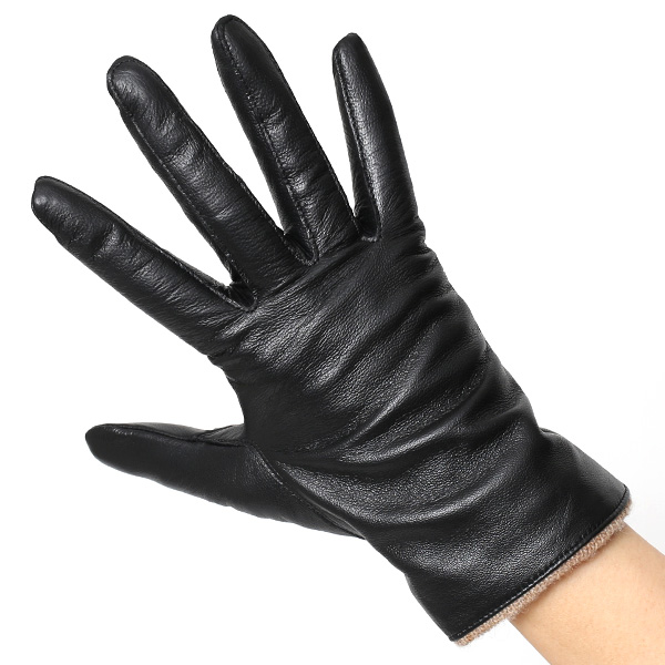  KURODA(クロダ) 手袋 レディース ブランド 本革 レザー 日本製 カシミヤ混裏地 ブラック 黒 黒色 暖かい シンプル かわいい 大人 女性 プレゼント クリスマス 誕生日 ギフト 羊革 ラムスキン 皮 てぶくろ