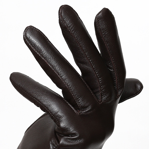  KURODA(クロダ) 手袋 レディース ブランド 本革 レザー 日本製 カシミヤ混裏地 ダークブラウン ブラウン 茶 茶色 暖かい シンプル かわいい 大人 女性 プレゼント クリスマス 誕生日 ギフト 羊革 ラムスキン 皮 てぶくろ