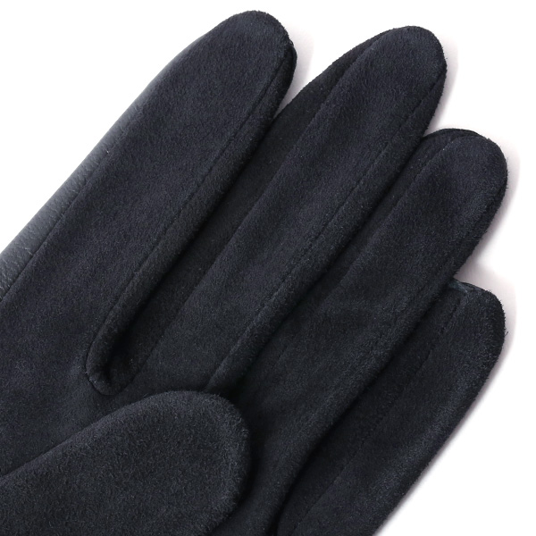  KURODA(クロダ) レディース 革手袋 本革 レザー 日本製 ラビットファー ベンベルグ(キュプラ)裏地 ブルー ネイビー 青色 かわいい 高級 おしゃれ 大人 女性 結婚式 パーティー ドレス ファー付き 羊革 皮 てぶくろ