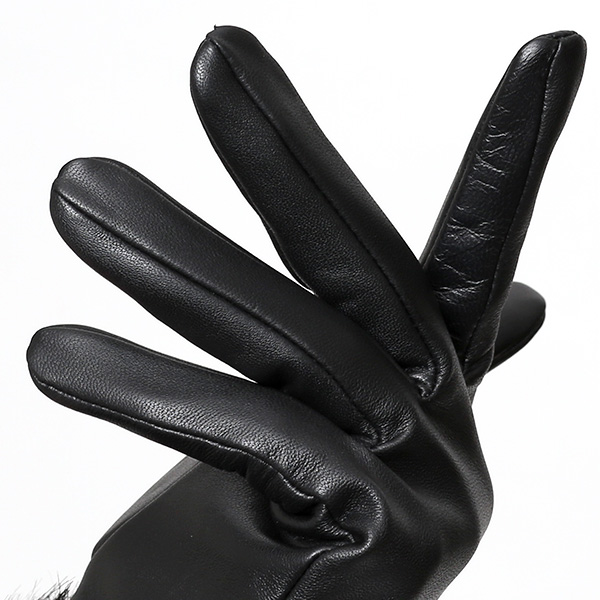  【ブランド化粧箱付き】 KURODA(クロダ) ファー付き 革手袋 ブランド レザー 本革 レディース スマホ対応 ブラック 黒 黒色 暖かい かわいい 高級 おしゃれ 大人 女性 プレゼント クリスマス 誕生日 ギフト 羊革 ラムスキン 皮 てぶくろ