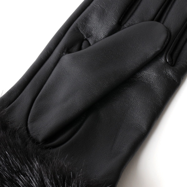  【ブランド化粧箱付き】 KURODA(クロダ) ファー付き 革手袋 ブランド レザー 本革 レディース スマホ対応 ブラック 黒 黒色 暖かい かわいい 高級 おしゃれ 大人 女性 プレゼント クリスマス 誕生日 ギフト 羊革 ラムスキン 皮 てぶくろ