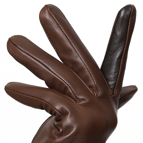  KURODA(クロダ) レディース 本革 レザー 手袋 スマホ対応 ラビットファー ブラウン 茶 茶色 暖かい シンプル 無地 かわいい 高級 おしゃれ 大人 女性 プレゼント クリスマス 誕生日 ギフト 羊革 ラムスキン 皮 てぶくろ