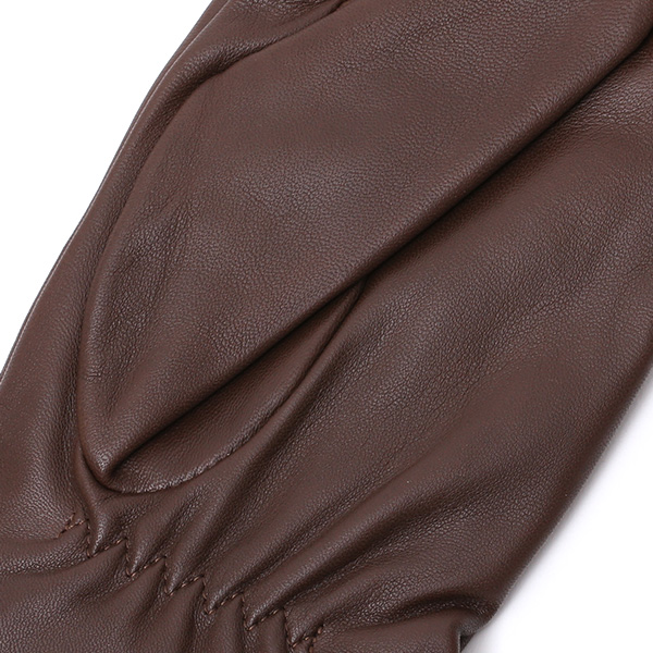  KURODA(クロダ) レディース 本革 レザー 手袋 スマホ対応 ラビットファー ブラウン 茶 茶色 暖かい シンプル 無地 かわいい 高級 おしゃれ 大人 女性 プレゼント クリスマス 誕生日 ギフト 羊革 ラムスキン 皮 てぶくろ