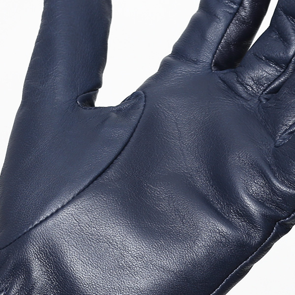  KURODA(クロダ) レディース 本革 レザー 手袋 スマホ対応 ラビットファー ブルー ネイビー 青色 暖かい シンプル 無地 かわいい 高級 おしゃれ 大人 女性 プレゼント クリスマス 誕生日 ギフト 羊革 ラムスキン 皮 てぶくろ