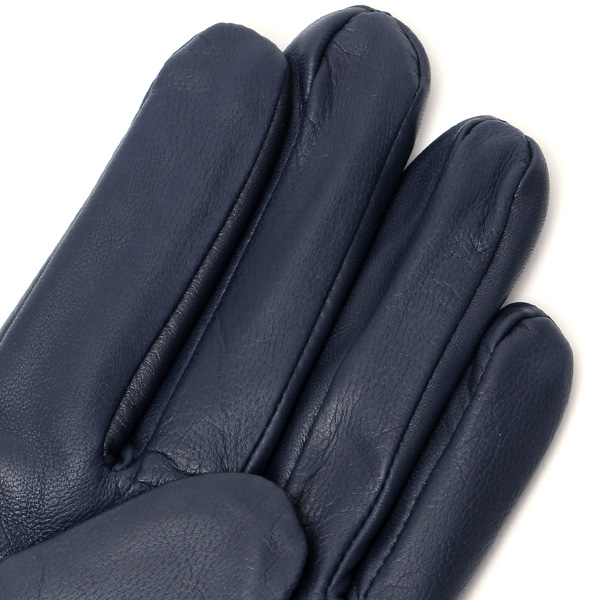  KURODA(クロダ) レディース 本革 レザー 手袋 スマホ対応 ラビットファー ブルー ネイビー 青色 暖かい シンプル 無地 かわいい 高級 おしゃれ 大人 女性 プレゼント クリスマス 誕生日 ギフト 羊革 ラムスキン 皮 てぶくろ