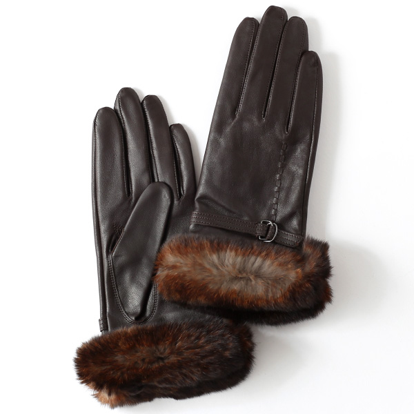 KURODA(クロダ) 羊革 レディース 手袋 ダークブラウン